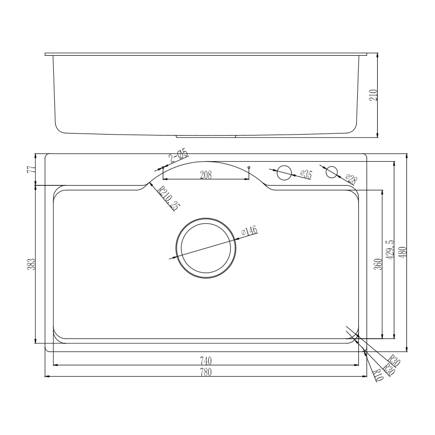Chậu rửa bát FS 7848HMS