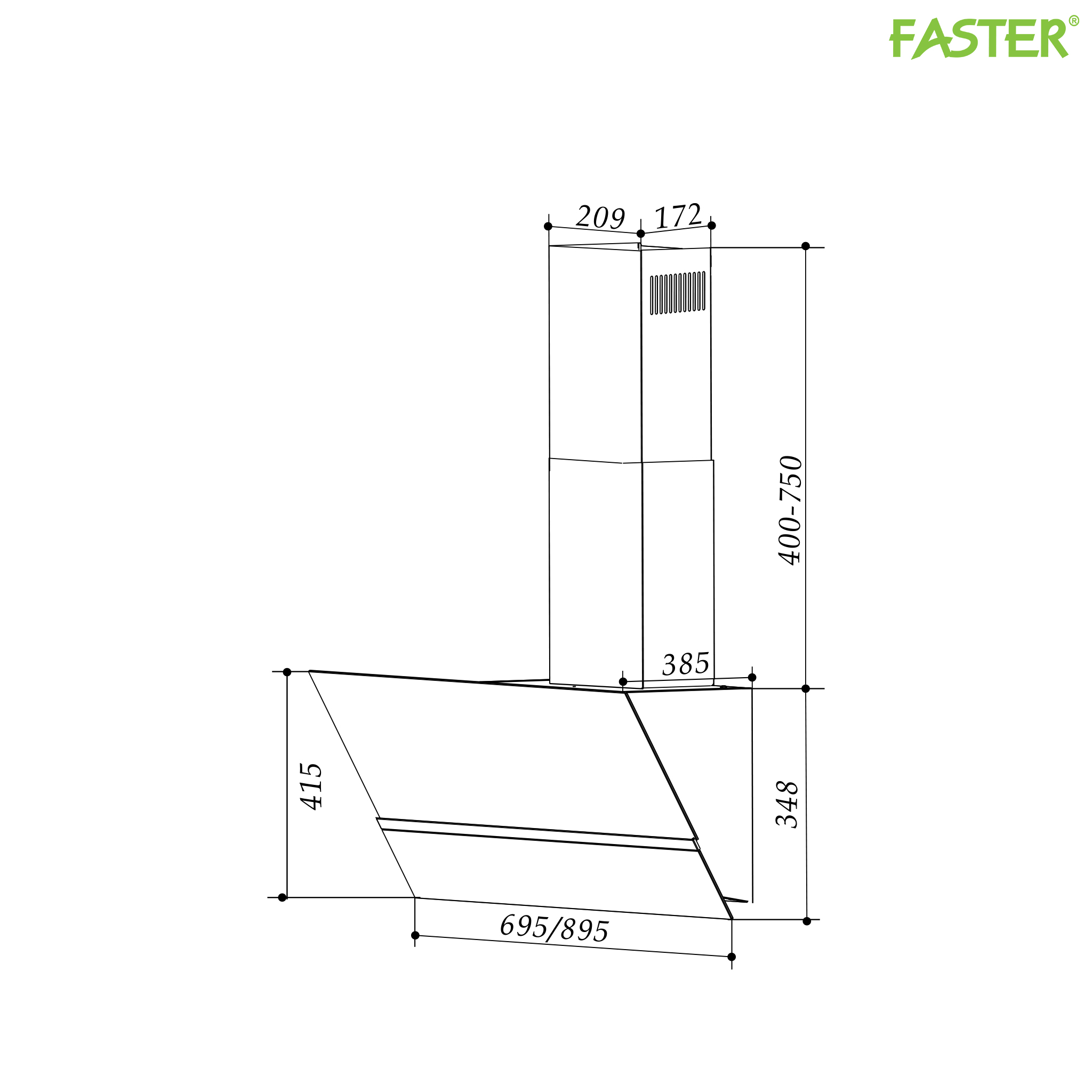 Máy hút mùi gắn tường FS 3688SS 70/90
