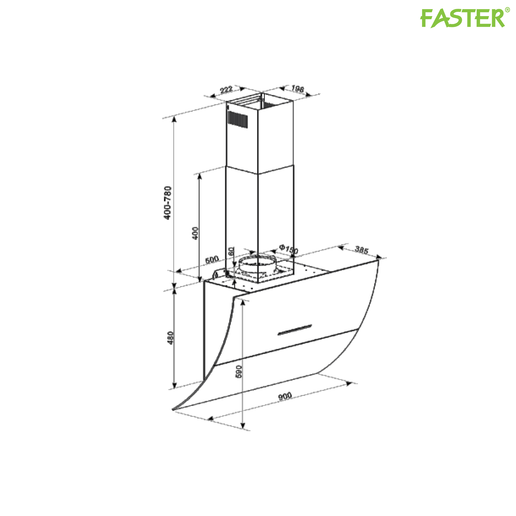 Máy hút mùi FS 90CG New