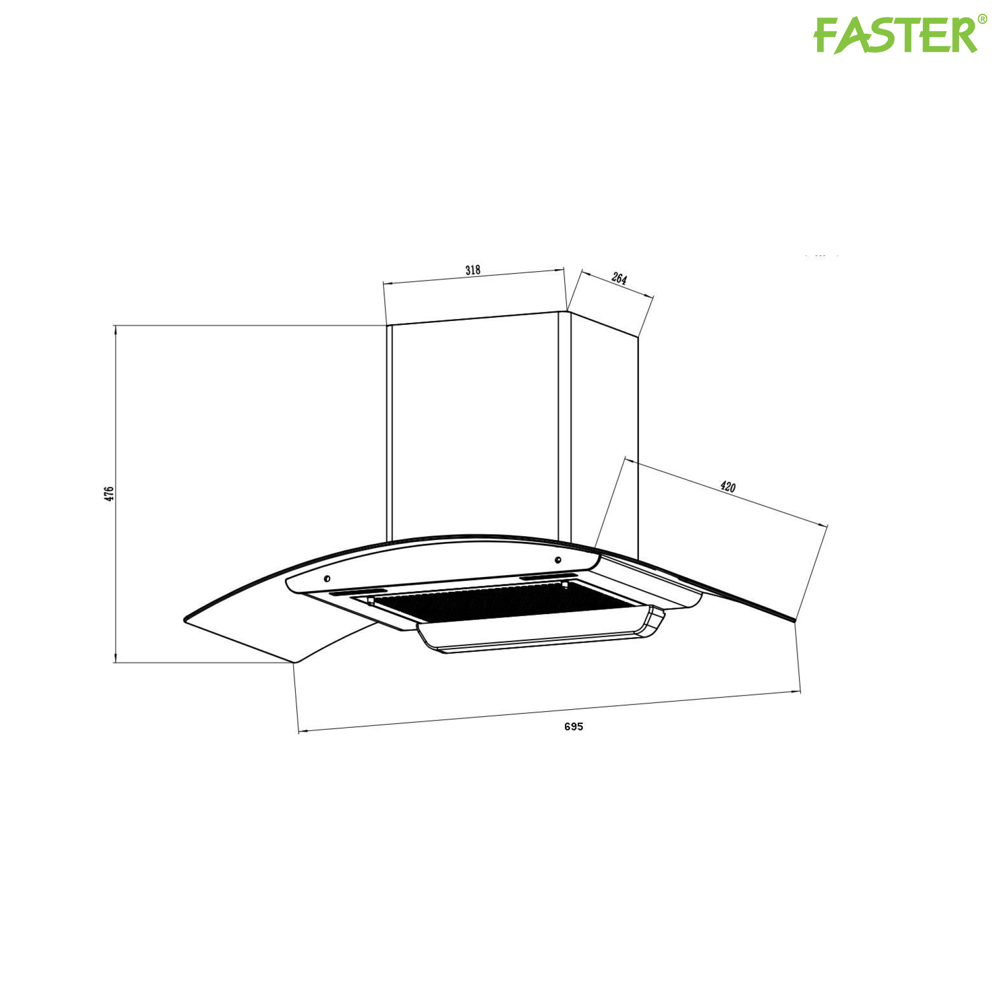 Máy hút mùi gắn tường FS CH750S