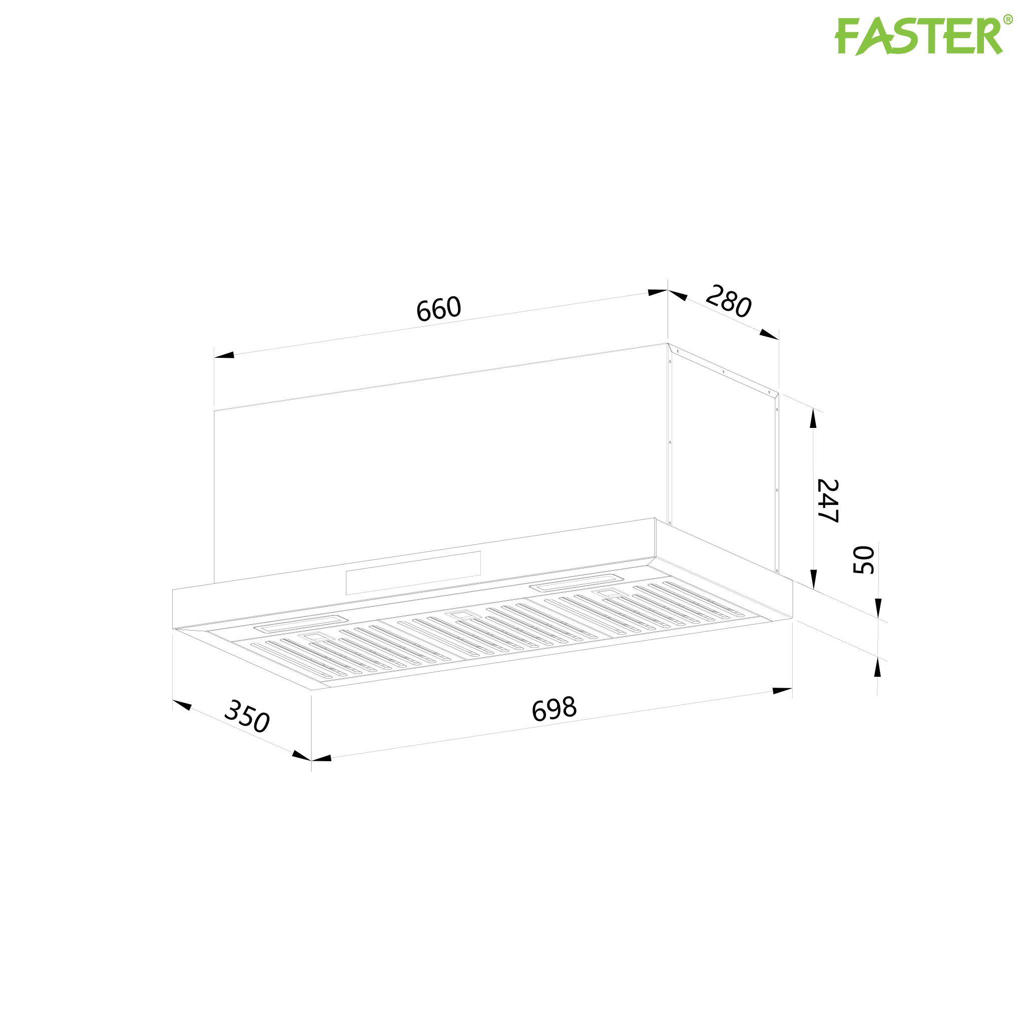 Máy hút mùi âm tủ FSD 7035LCD Super