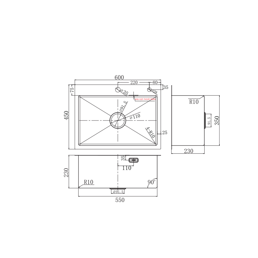 Chậu rửa bát Handmade FS 6045HM