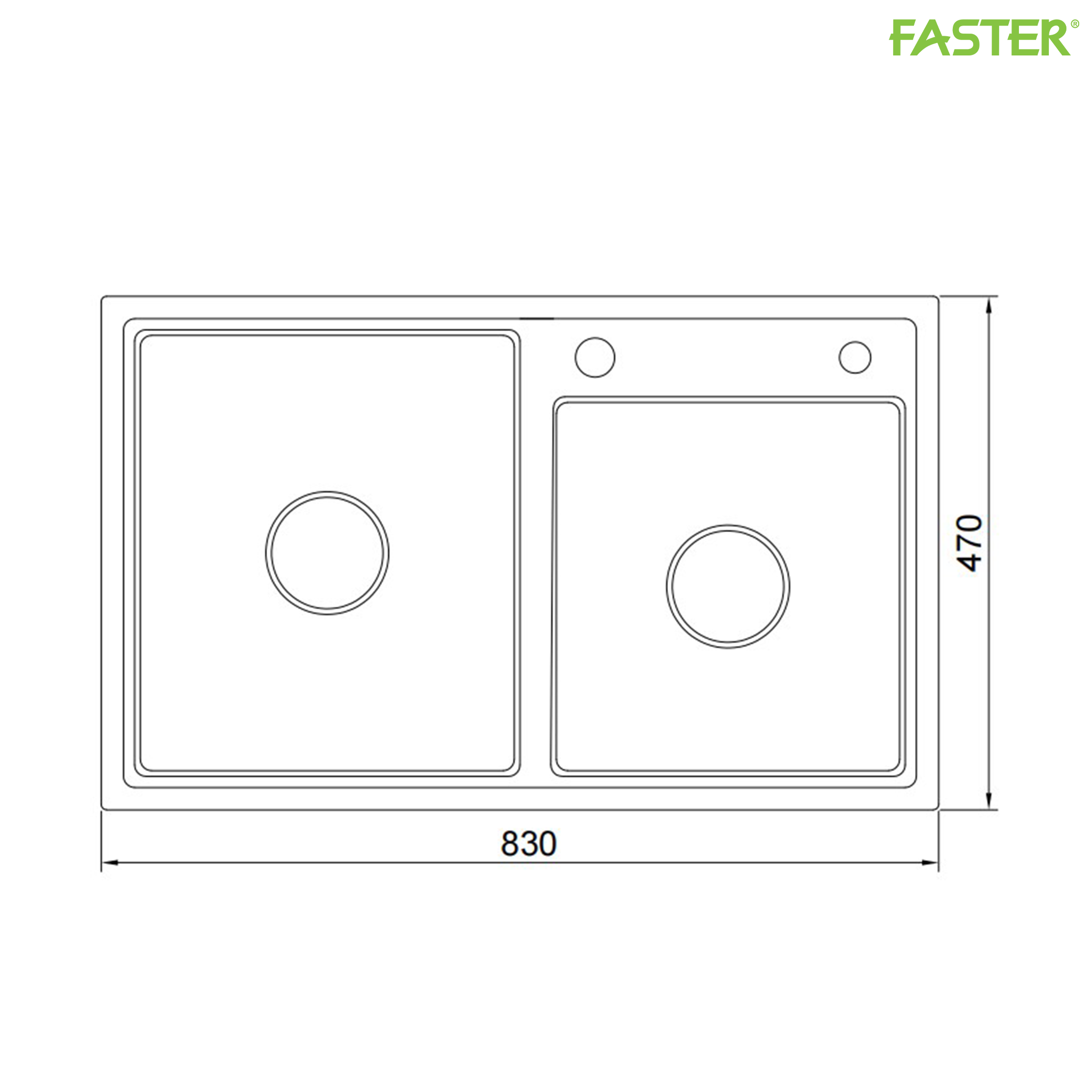 Chậu rửa bát hai hố Faster FS 8347SE