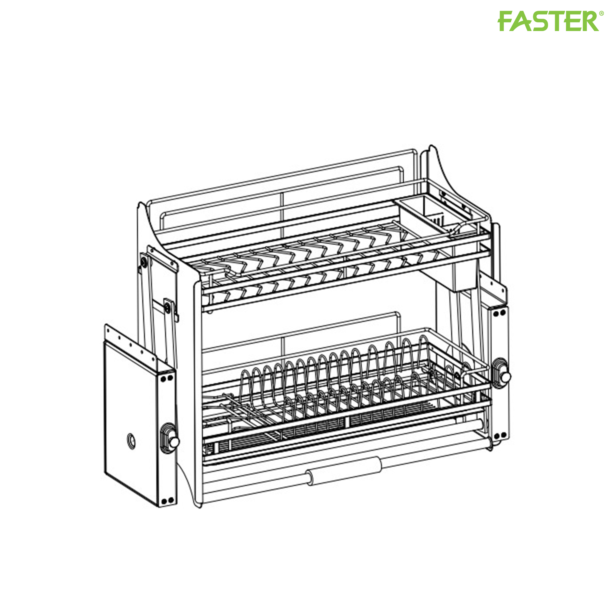 Giá nâng hạ nan dẹt và má inox 304 FS EB700FLE2