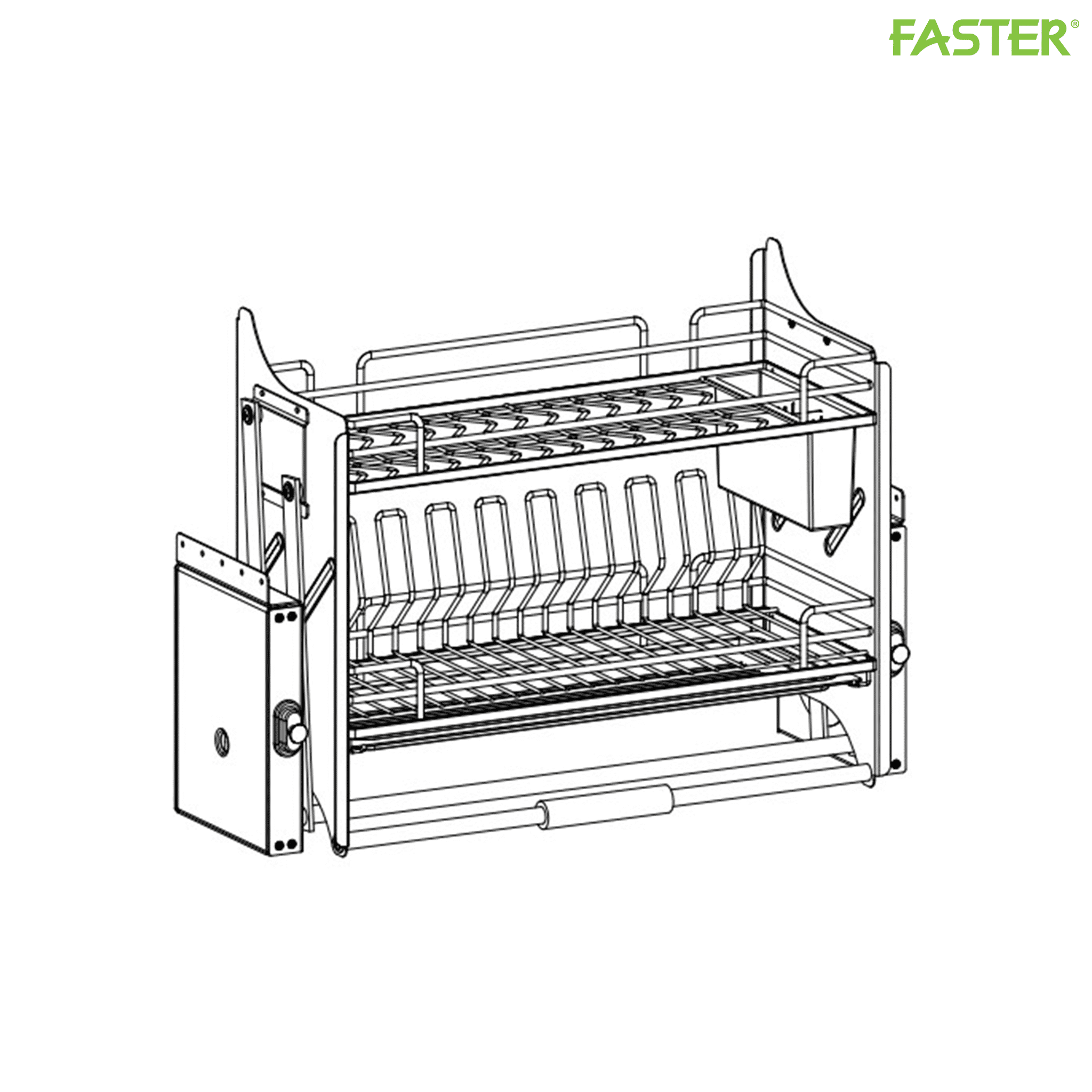 GIÁ NÂNG HẠ NAN OVAL INOX 304 FS EB800FLE