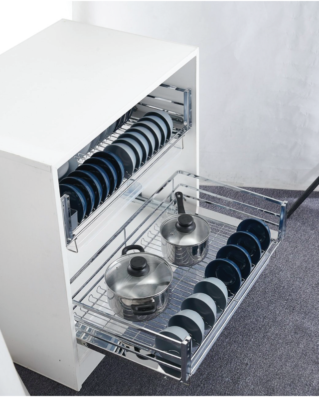 Giá bát đĩa, xoong nồi tủ dưới FS P02BC 60/70/75/80/90