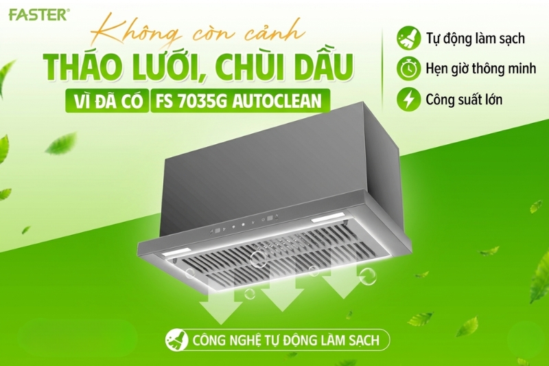 Máy Hút Mùi Âm Tủ FS 7035G Autoclean: Giải Pháp Ẩn Mình Hoàn Hảo Cho Kỷ Nguyên Kitchen 5.0