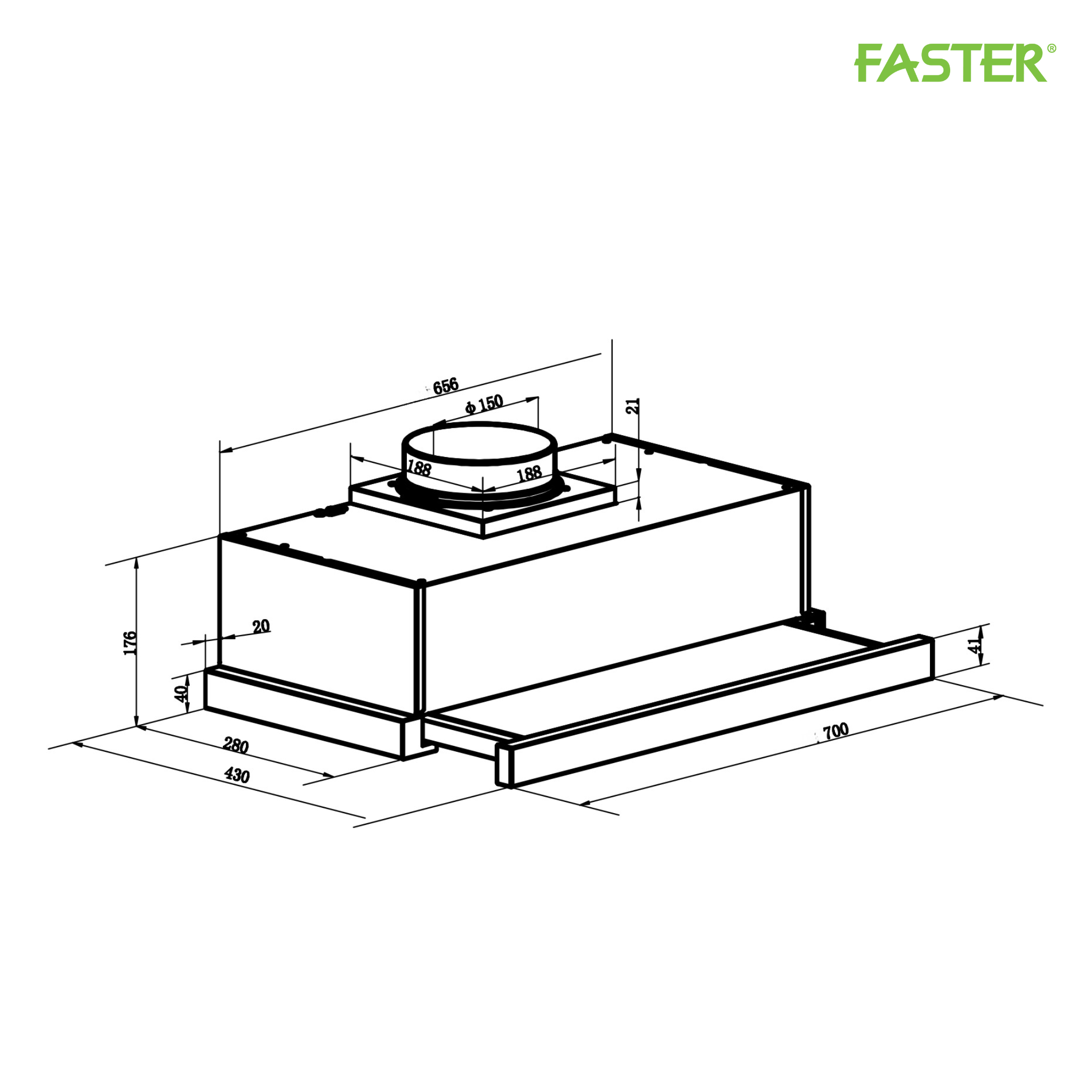 Máy hút mùi kéo rút FS SYP7223B