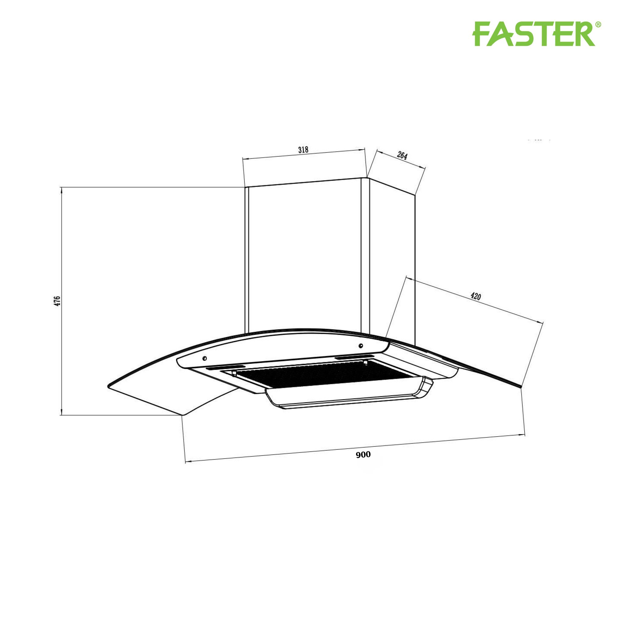 Máy hút mùi gắn tường FS CH950B